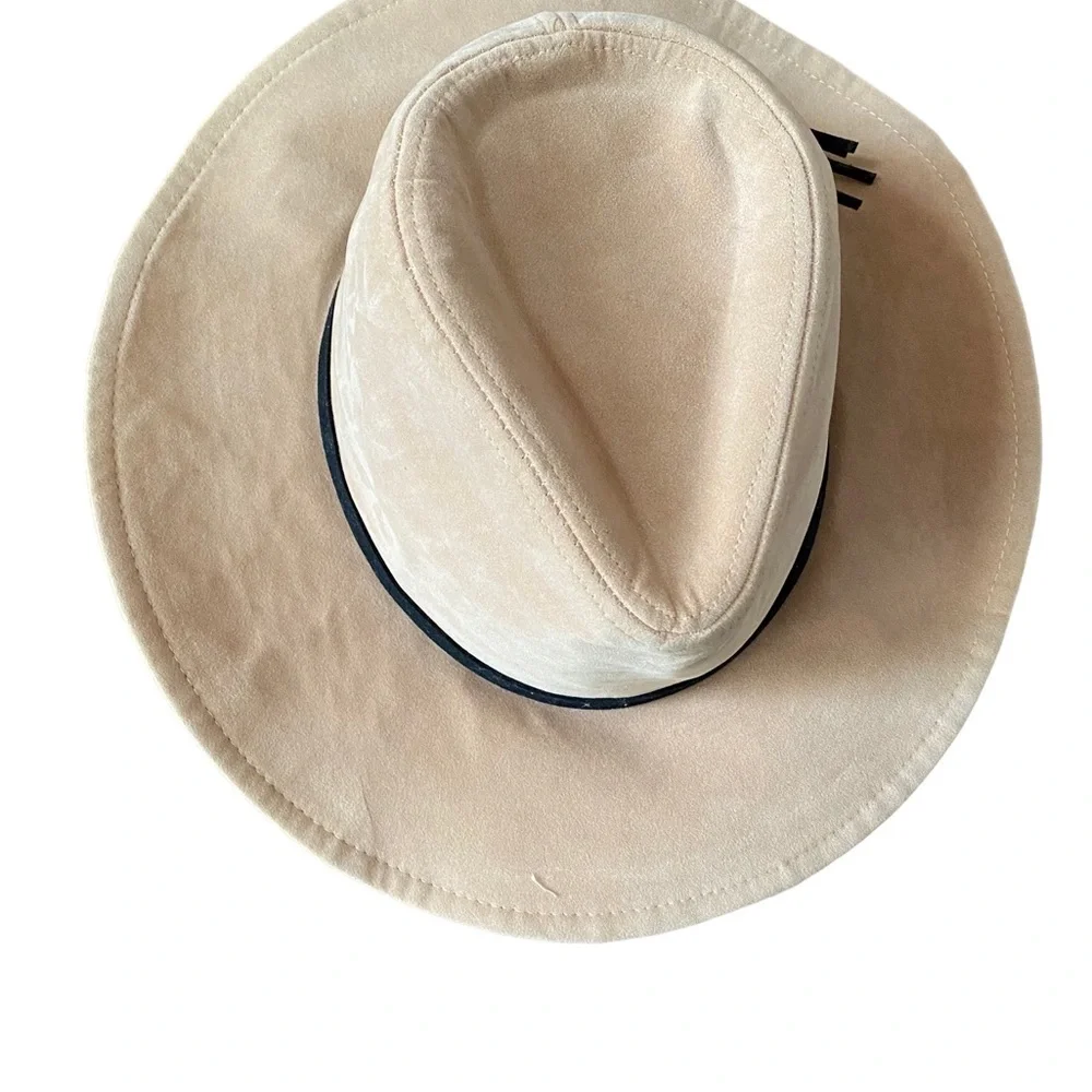 Bohemian Camel Color Fedora Hat Swayed Leather Strap